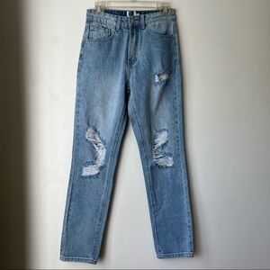 Princess Polly High Rise Distressed Skinny Jeans 0